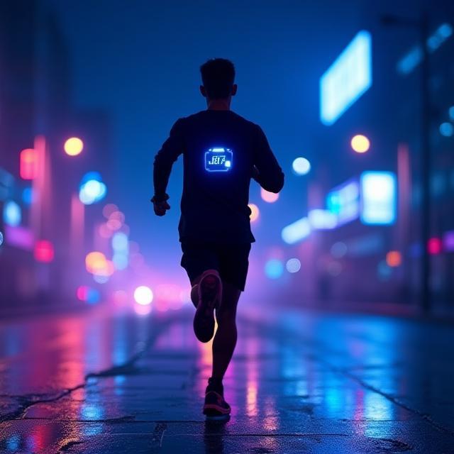 Night runner with illuminated display
