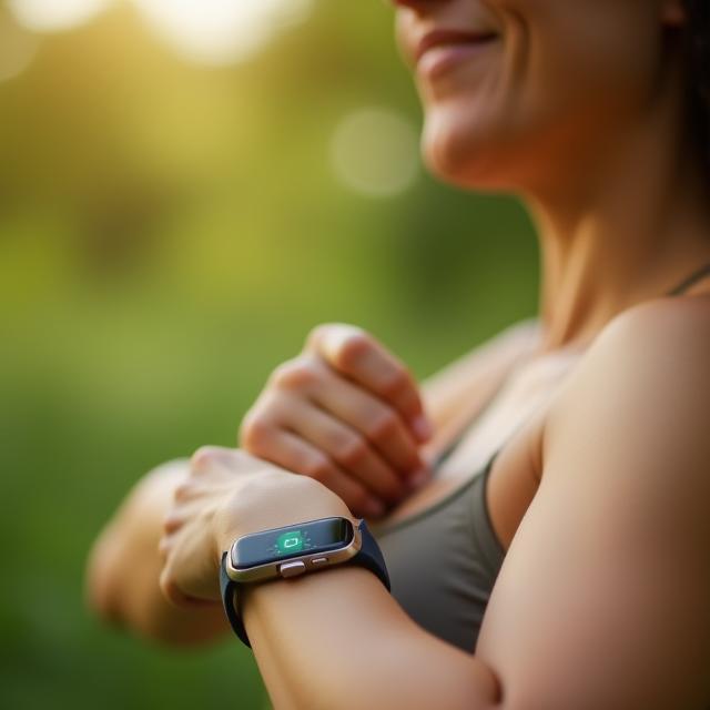 Yoga instructor monitoring heart rate